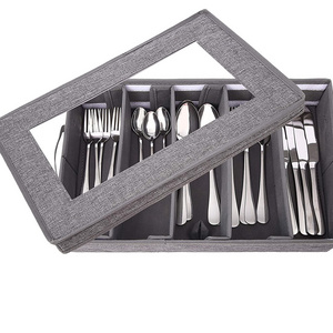 High Quality Flatware Storage Case Silverware Storage Box Silverware Organizer With Lid