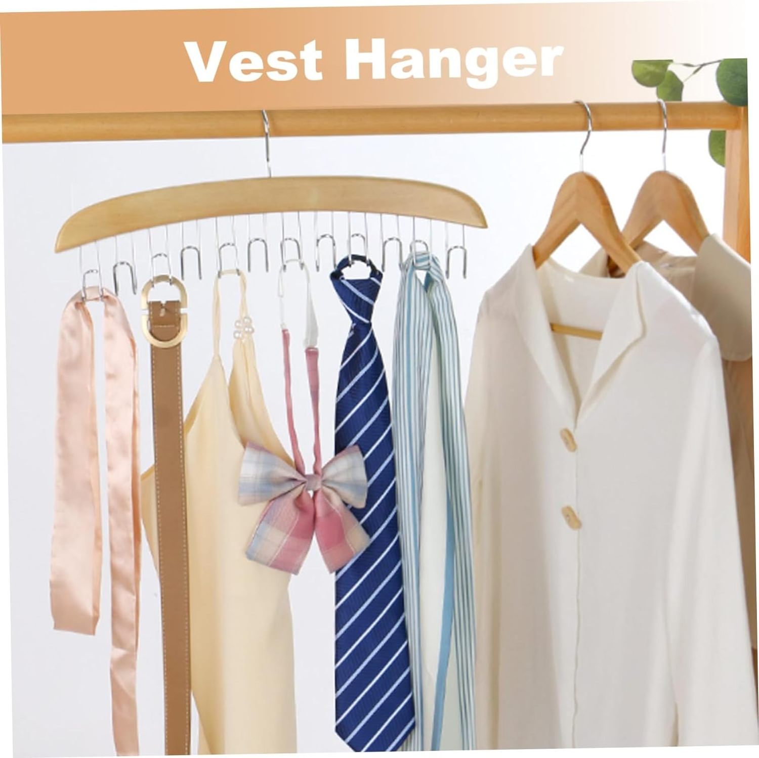 Space Saving Tank Top Hanger Strong LoaBearing  Organizer with U-Shape Hook Closet Hangers for Suspenders Belts Scarves Ties