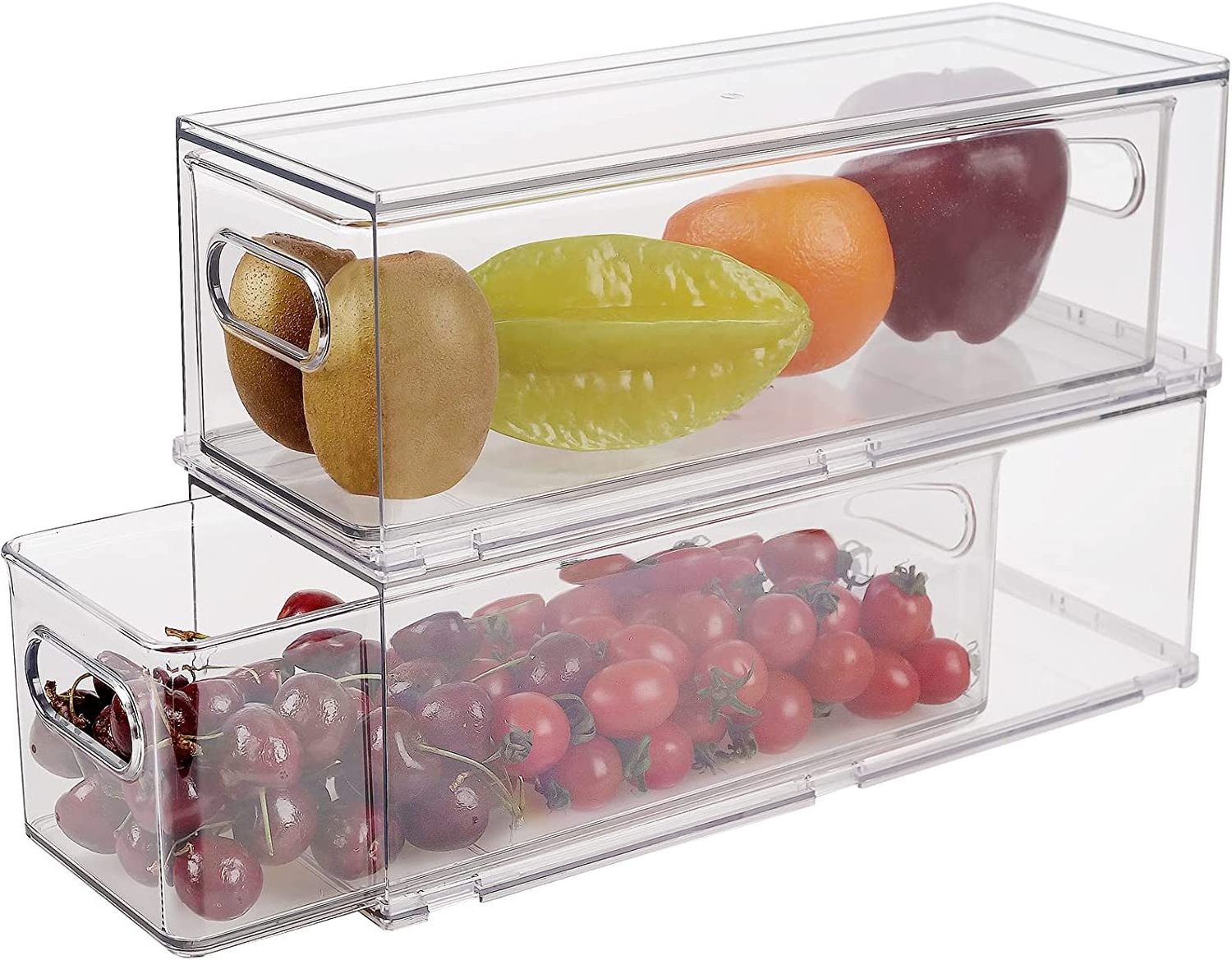 High Quality Stackable Fridge Drawer Organizer Refrigerator Organizer Fridge Bins With Pull-out Drawer