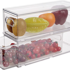 High Quality Stackable Fridge Drawer Organizer Refrigerator Organizer Fridge Bins With Pull-out Drawer