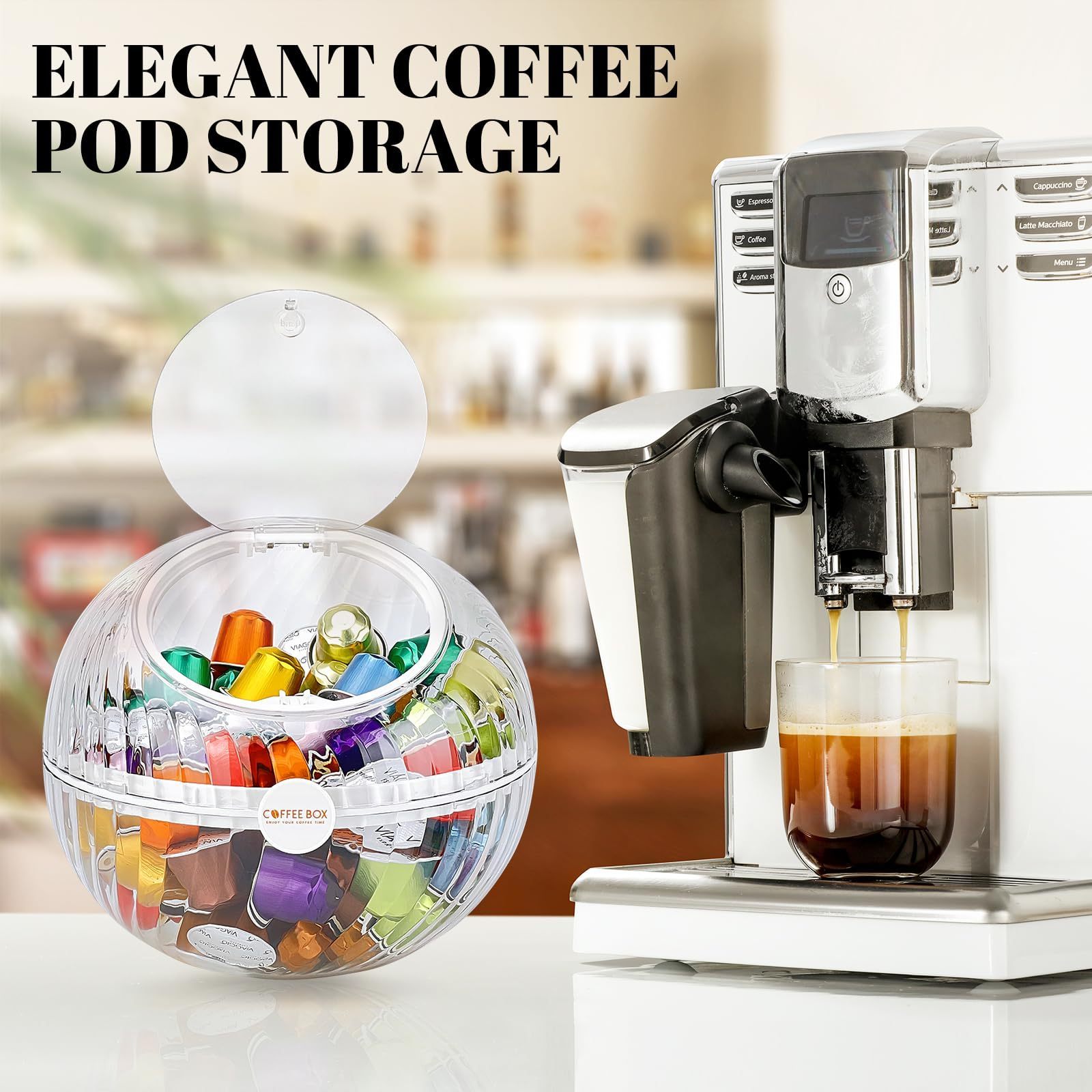 Wholesale Capsule Coffee Storage Box Desktop Storage Office Tea Room Creative Simple Transparent Dustproof Display Rack