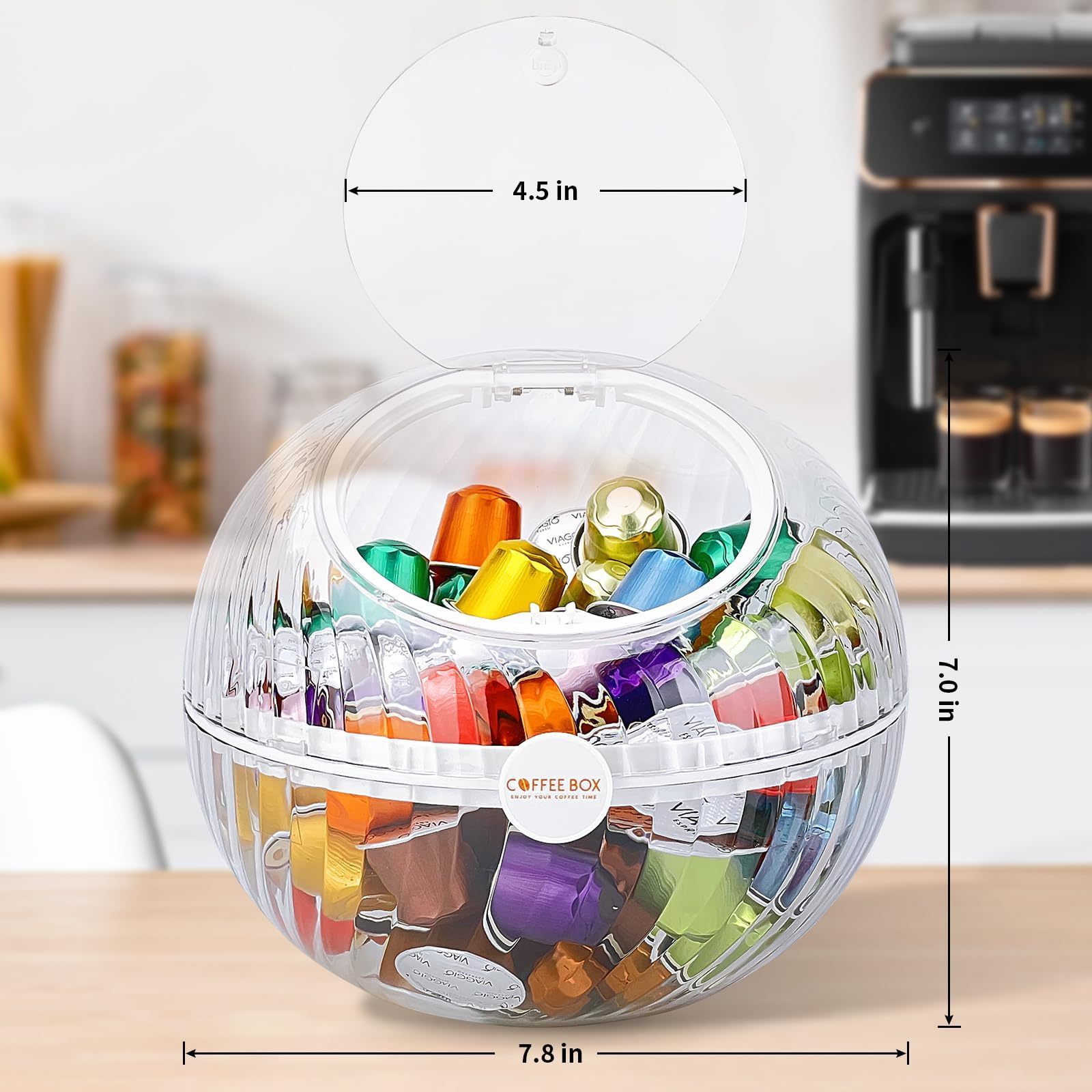 Wholesale Capsule Coffee Storage Box Desktop Storage Office Tea Room Creative Simple Transparent Dustproof Display Rack