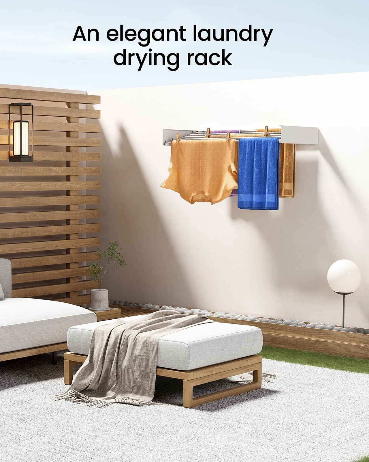 Laundry Drying Rack Collapsible  Wall Mounted  Clothes Drying Rack