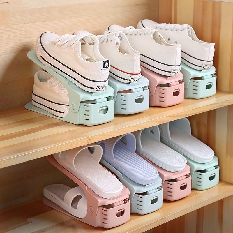 Wholesale New Design Adjustable Plastic Shoe Rack Shoe Slots Organizer For Living Room