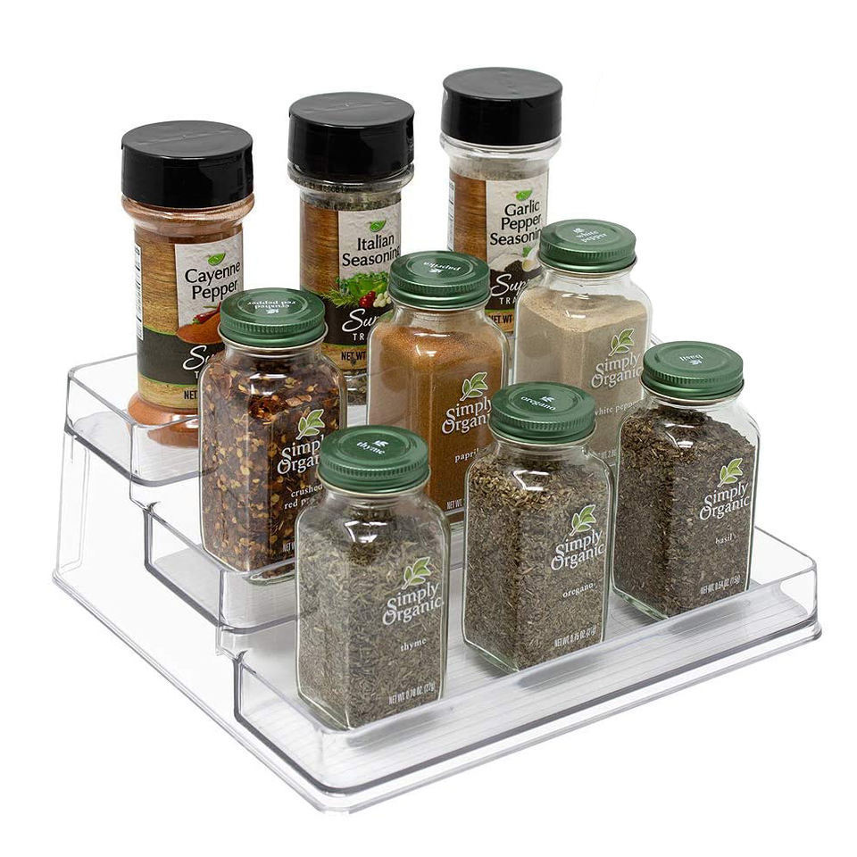 Clear Plastic Spice Seasoning Toy Cosmetics Display Storage Rack 3 Tier Shelf Spice Rack