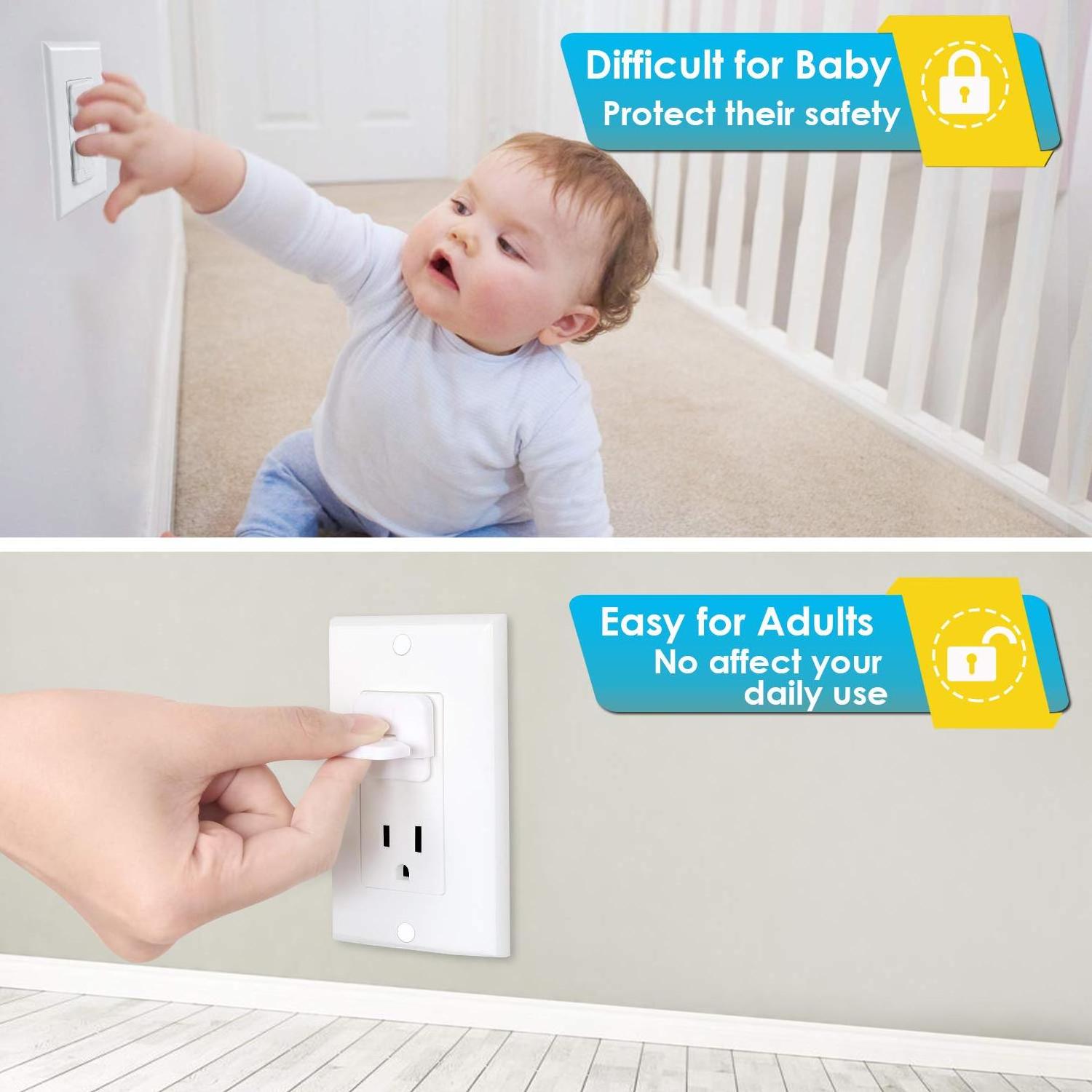 White Child Proof Electrical Protector Safety Improved Baby Safety Plug Covers Baby Proof Outlet Cover