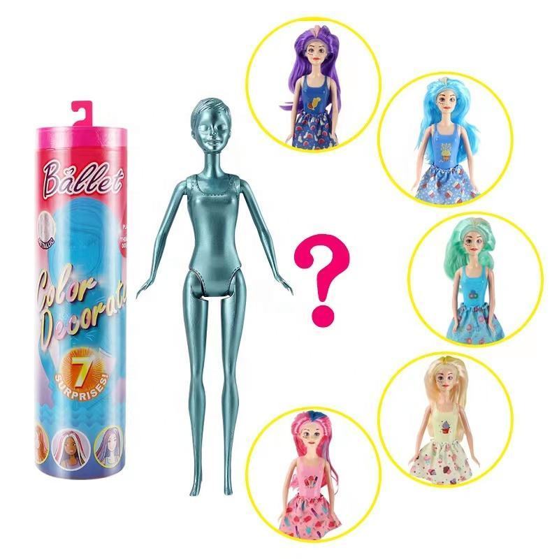 Styles Vary  Change and Accessories Color display Doll with 7 Unboxing Surprises color changing dolls