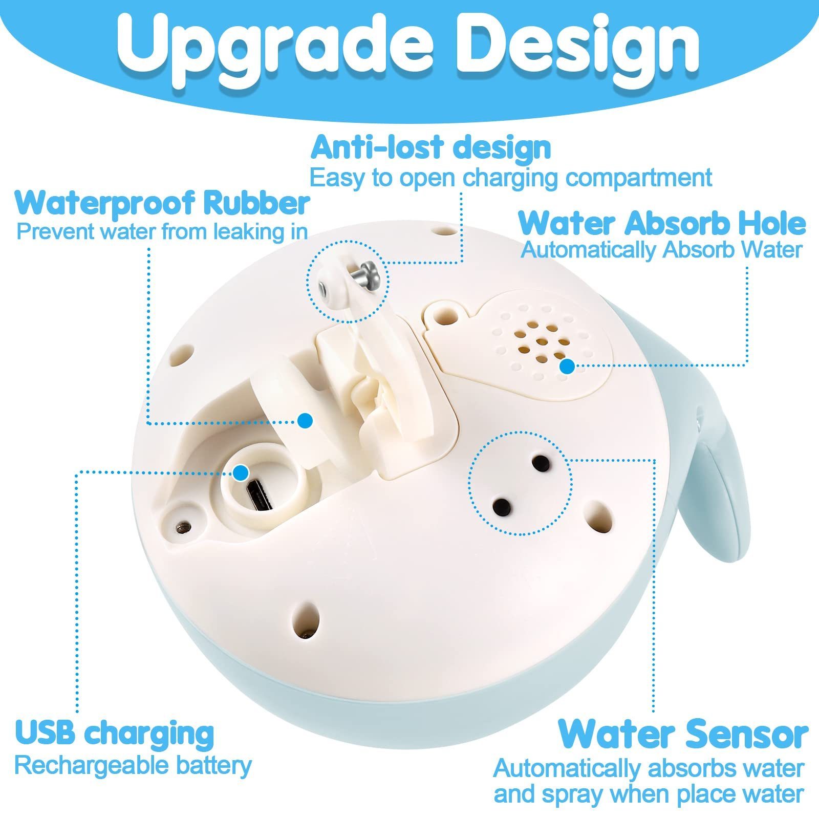 New Whale Bathroom Swimming Pool Bathing Glow Sprinkler Boys and Girls Baby Shower Toys