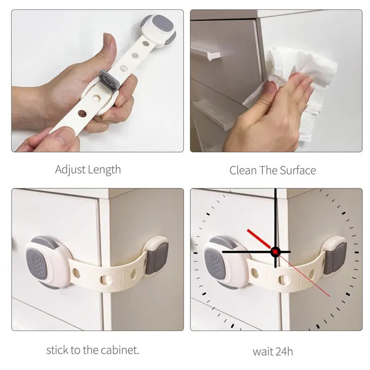 2024 Child safety lock Adjustable Strap Kids Child Proofing Safety Fridge Cabinets Drawers Locks child safety lock