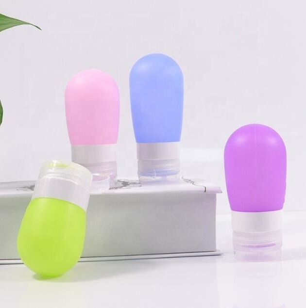 Portable reusable soft squeeze mini silicone salad dressing bottles ketchup sauce dressing containers cosmetic tube bottle