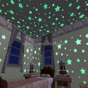 Hot sale100PCS Colorful Luminous Home Glow In The Dark Stars Wall Stickers / Decal for Kids Baby Rooms Fluorescent Sticker decor