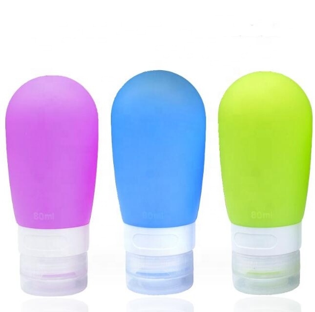 Portable reusable soft squeeze mini silicone salad dressing bottles ketchup sauce dressing containers cosmetic tube bottle