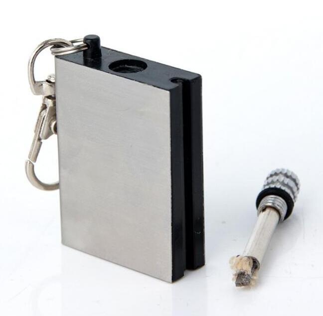 Stainless steel million matches / square shell metal waterproof lighter / permanent lighter keychain