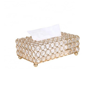 European Crystal Tissue Box / Living Room Coffee Table Hotel KTV Desktop Napkin Drawer