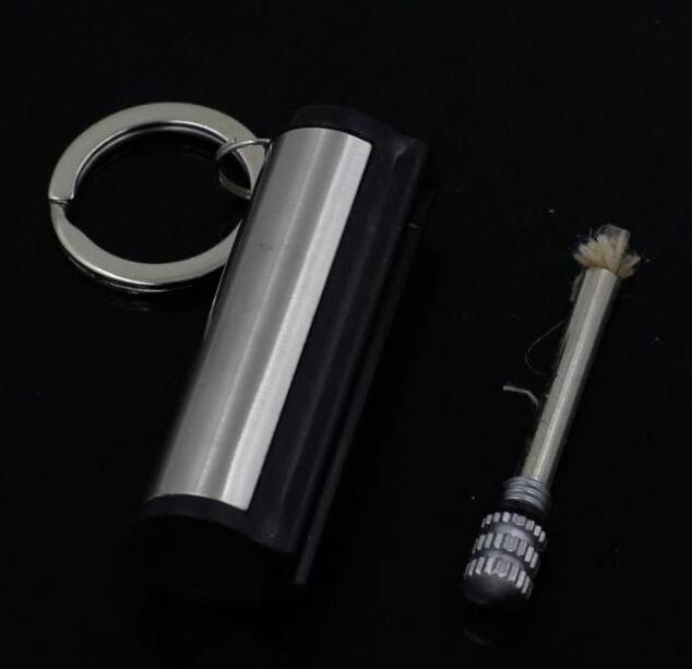 New design million matches with keychain / cylindrical metal stainless steel shell waterproof lighter