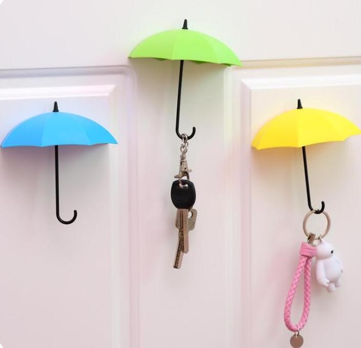 3pc Creative cute key wall hooks holder / bathroom glue towel storage rack / umbrella shaped hanger