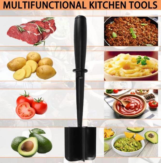 Multifunction Blades Ground Beef Masher Meat Masher Durable Meat And Vegetable Chopper Nylon Meat And Potato Masher 5 Curve