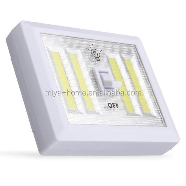 Magnetic 4 COB LED Light Switch Wall Night Lights / Battery Operated Cabinet Garage Closet lamp / Camping Emergency Lamp