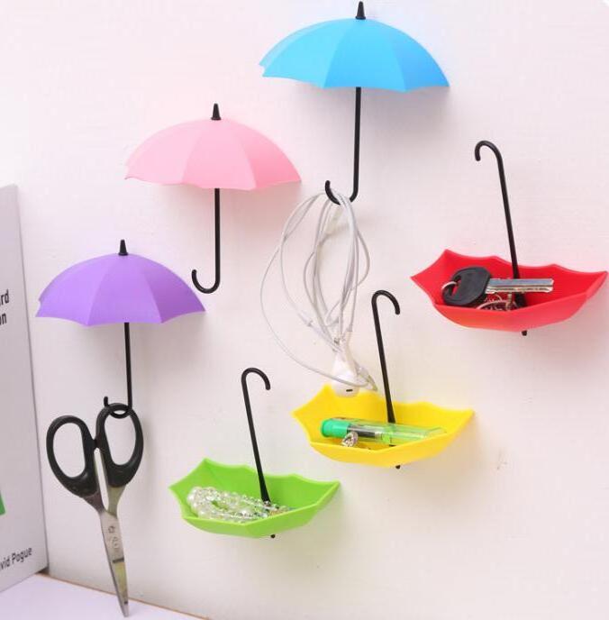 3pc Creative cute key wall hooks holder / bathroom glue towel storage rack / umbrella shaped hanger