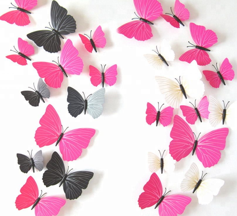 12pcs 3D printing simulation butterfly magnetic wall stickers refrigerator stickers set / Bedroom decoration sticker