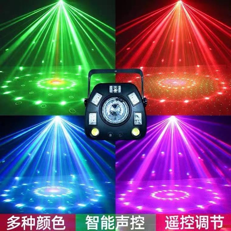 4 in 1 Effect Stage Lights Sound Active LED Strobe Magic Ball Purple Laser Beam Lights for Dj Disco KTV Party Club Pub Bar