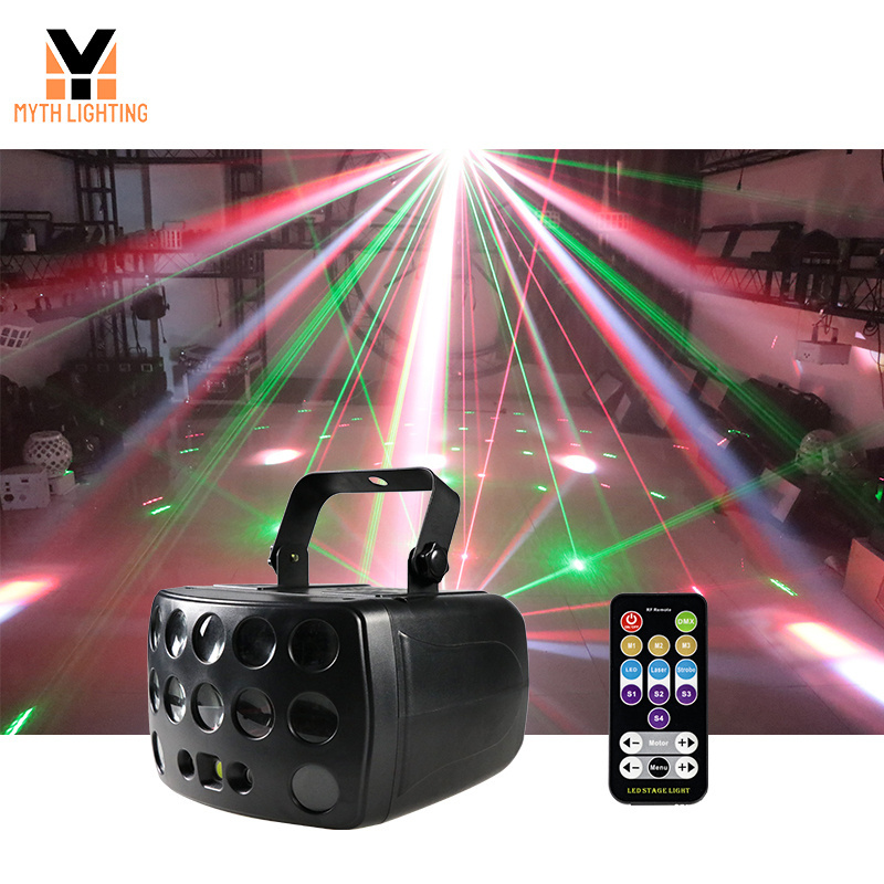 LED Strobe 3 IN 1 Disco DJ Stage Lighting Sound Activated Party Dance Wedding Home Party Laser Butterfly Light