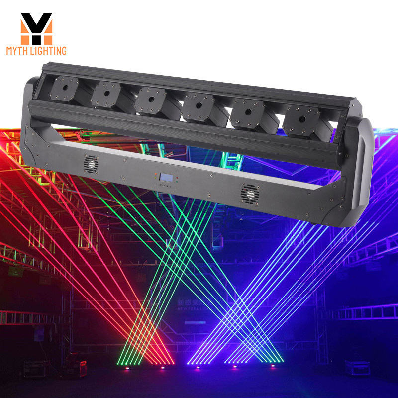 6 Beam Laser Bar Red/Green/Blue/RGB 6 Eyes Moving Head Laser Light