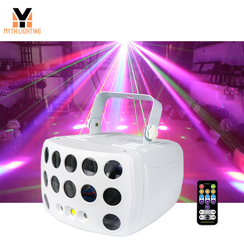 LED Strobe 3 IN 1 Disco DJ Stage Lighting Sound Activated Party Dance Wedding Home Party Laser Butterfly Light