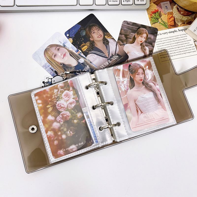 Wholesale fashion 1/2/3 inches 4 pocket photo sleeves a8 mini ring binder photo albums mini pvc loose-leaf