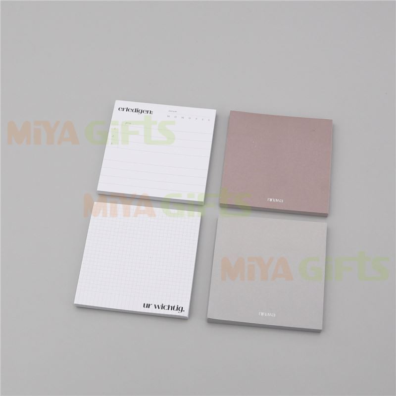 custom colored line grid dot message simple post memo sticky note pad quality paper 3X3 inch with cardboard