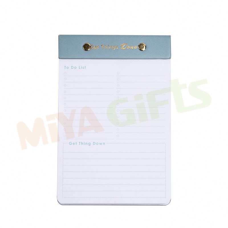 notepad customized luxury note-pads daily writing planner desk pad perforated with metal screw clip board folder notepad