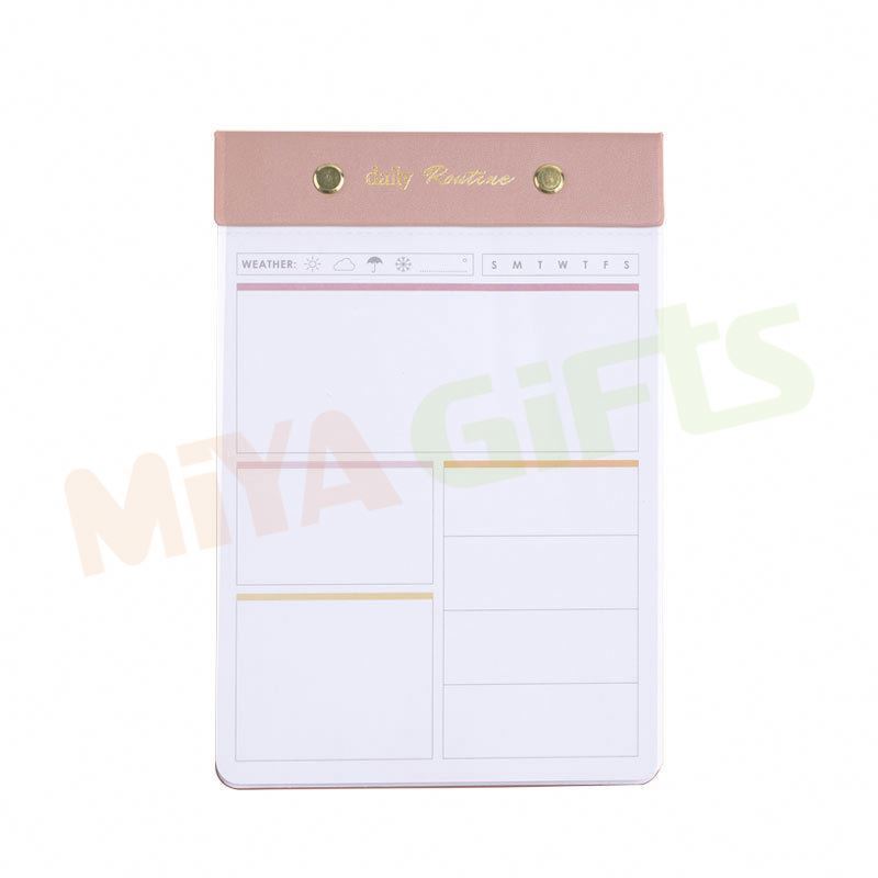 notepad customized luxury note-pads daily writing planner desk pad perforated with metal screw clip board folder notepad