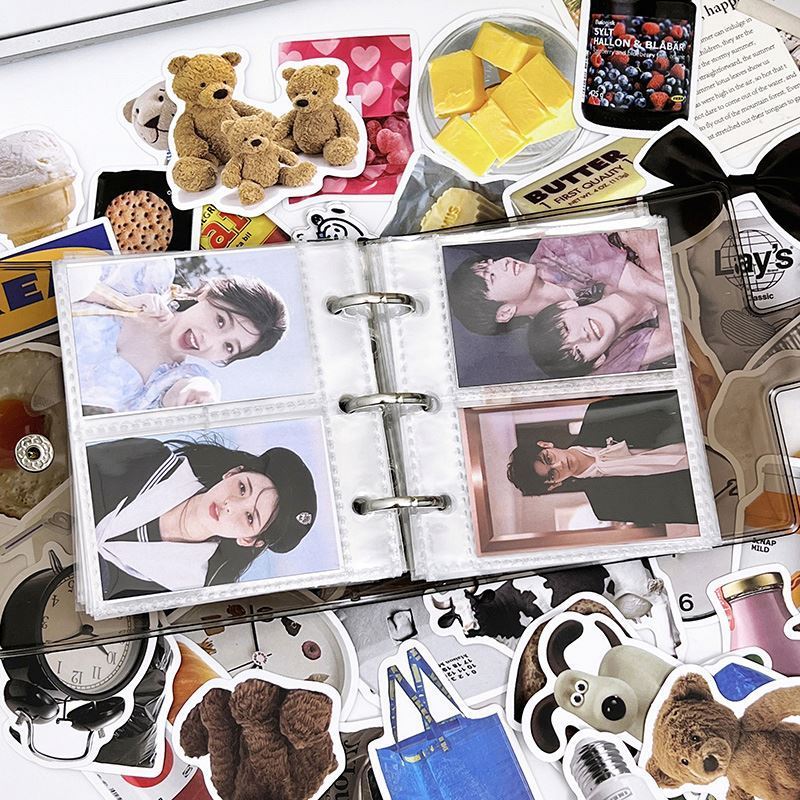 Wholesale fashion 1/2/3 inches 4 pocket photo sleeves a8 mini ring binder photo albums mini pvc loose-leaf