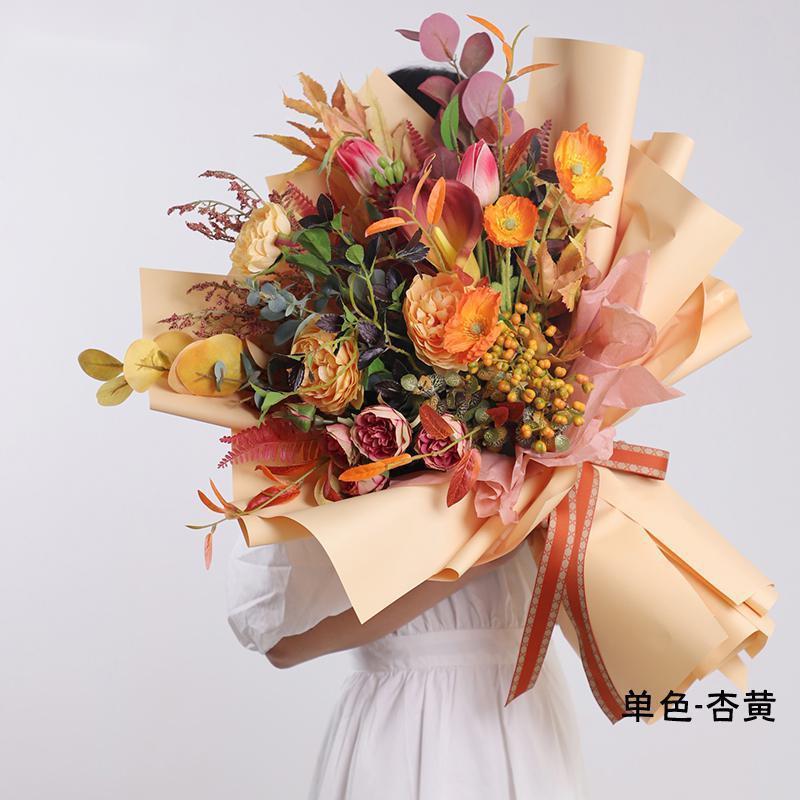 Hot Sell 58*58cm Waterproof Plastic Matte Surface Solid Color Flower Bouquet Wrapping Paper for Florist Wrapper