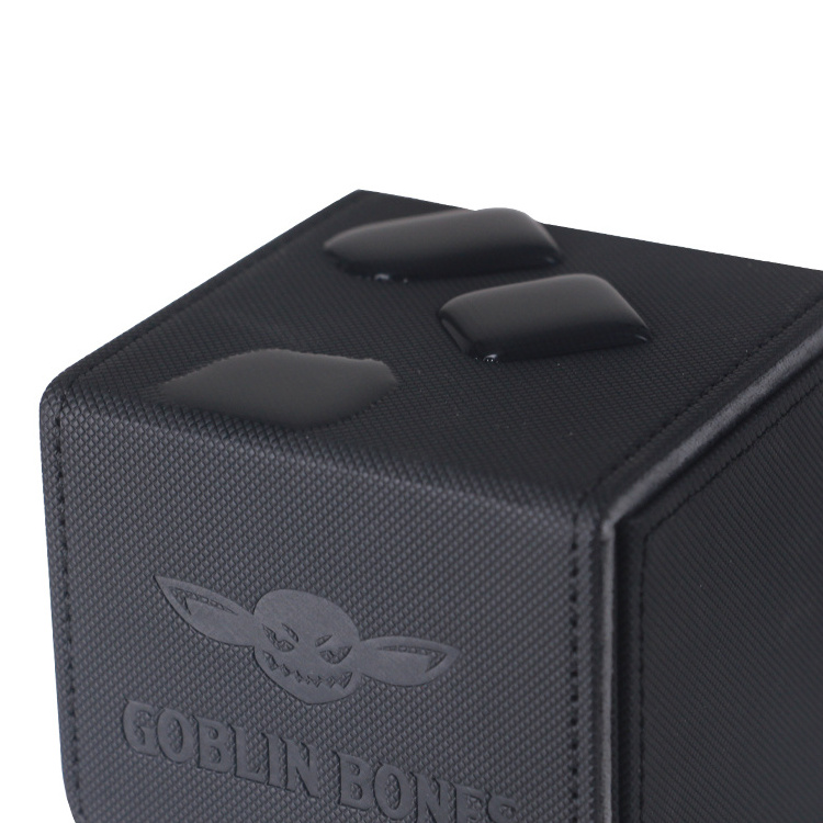 custom printing single tcg card large pu deck box with logo cardboard trading dice full grain leather tarot deck box