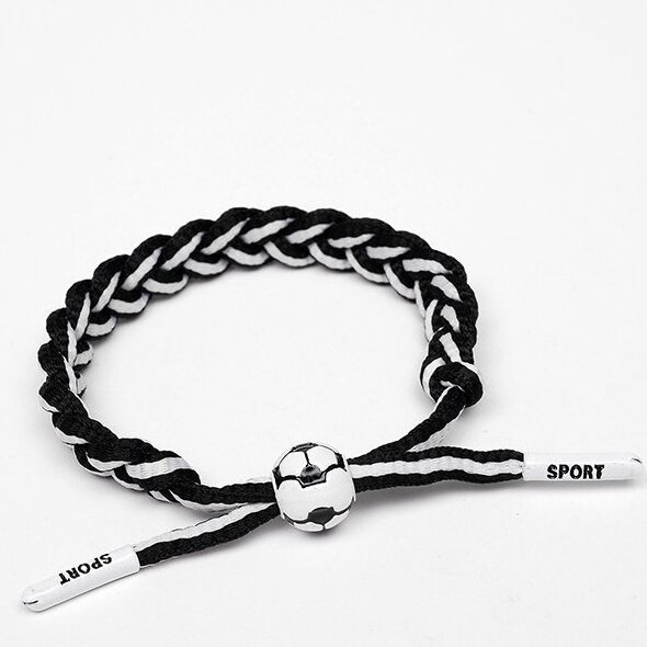 European Cup Star Woven Braided Football Party Gift Jewelry Sport Football Braided Adjustable Rope Bracelet for Men Fan Gift