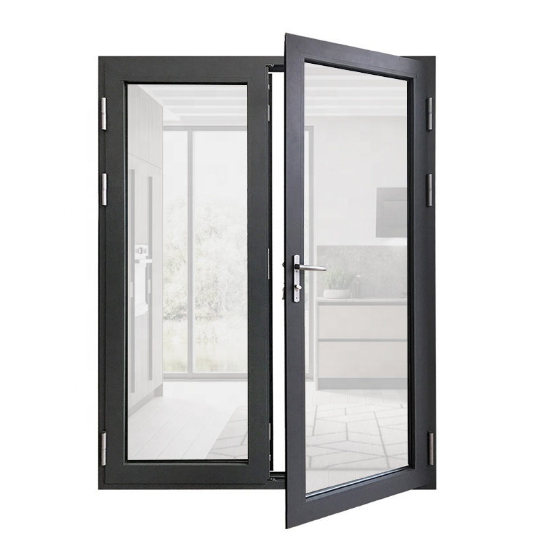 Security aluminum kitchen swing casement door aluminum commercial swing door