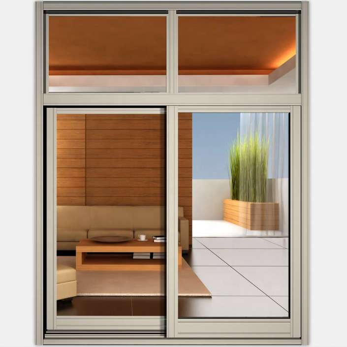 Aluminium sliding window system with aluminum window frame parts