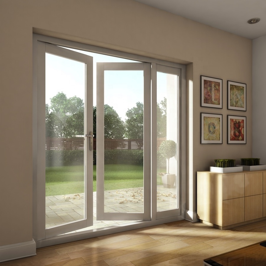 Soundproof double glass aluminium  exterior french doors