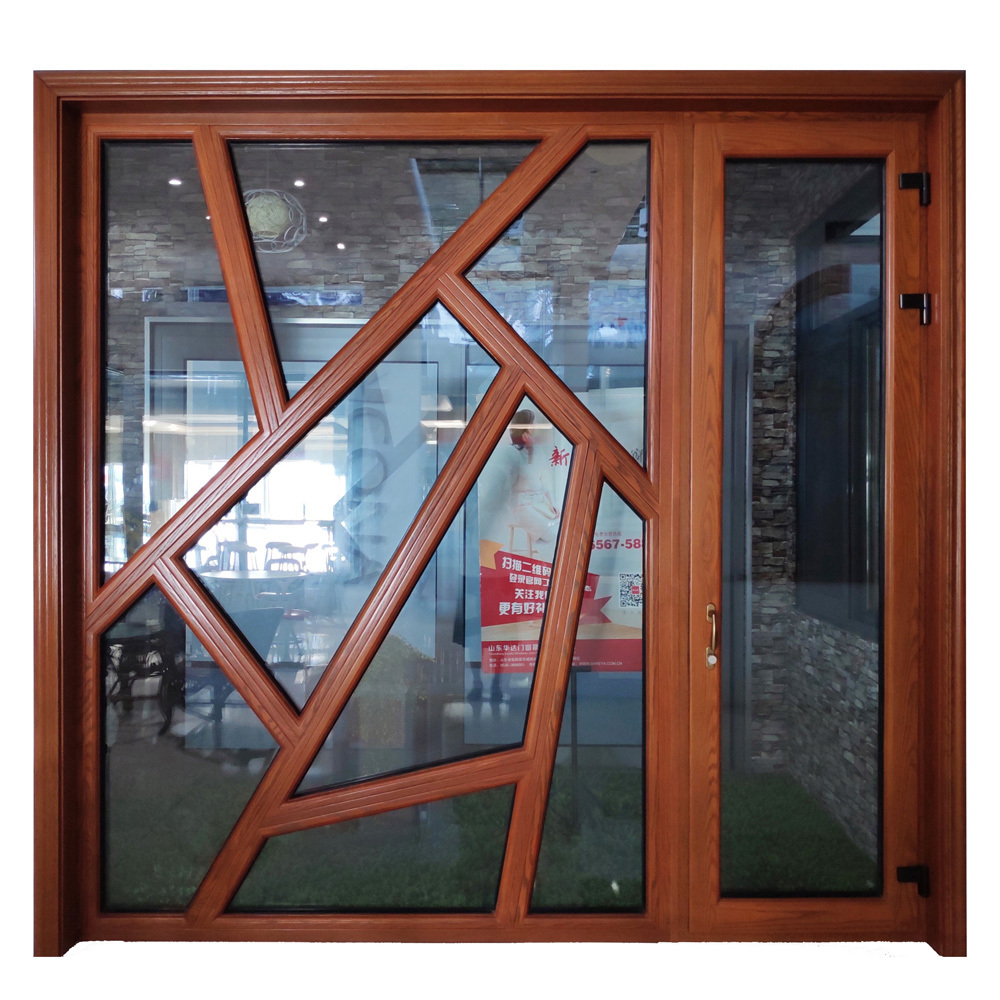 Professional Manufacturer Design Wholesale Wood Color Glass Swing door Casement Door