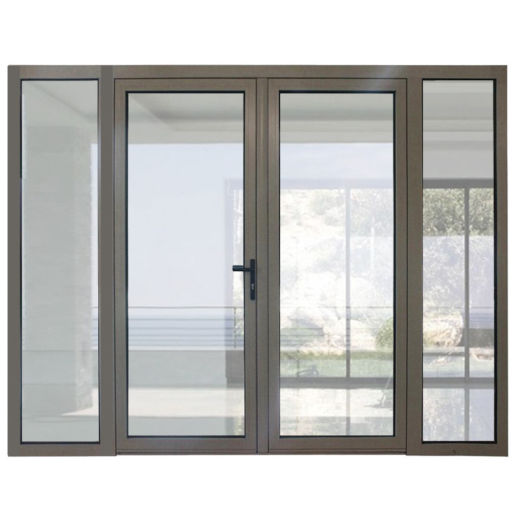 Professional Manufacturer Design Wholesale Wood Color Glass Swing door Casement Door