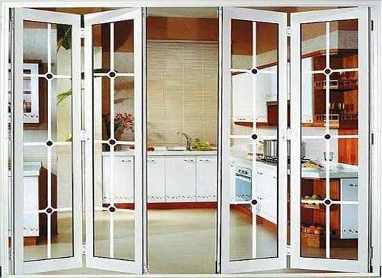 Heat Insulation patio bi fold doors aluminium glazed folding doors  accordion doors