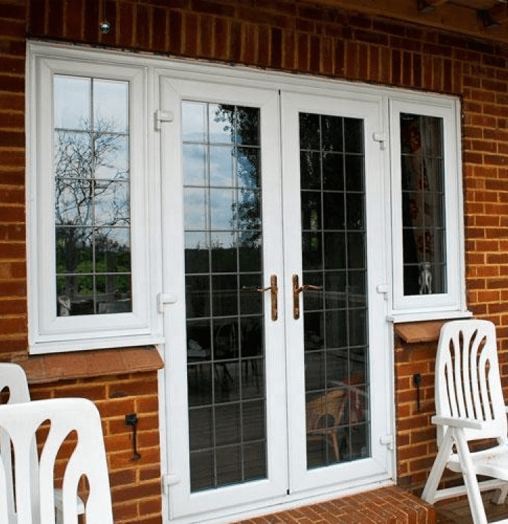 Soundproof double glass aluminium  exterior french doors