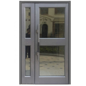 Sound proof office entrance glass dutch door aluminium metal glass double entry doors