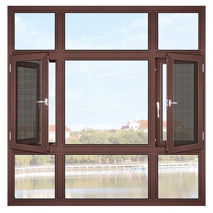 New design picture cheap aluminum double glass  window and door