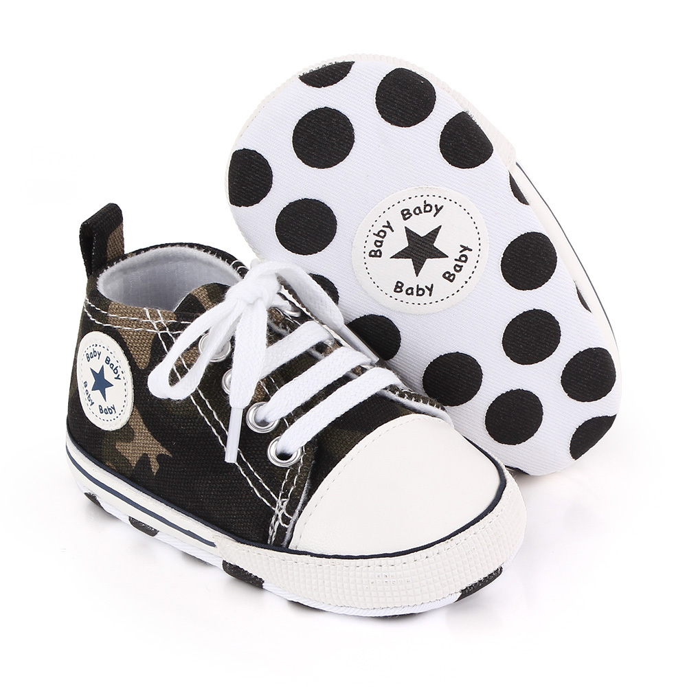 Hot selling wholesale canvas unisex baby toddler walking shoes soft sole prewalkers sneakers