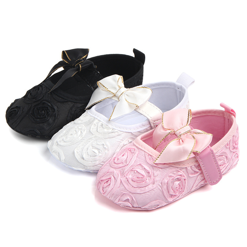 Wholesale beautiful rose design baby girl shoes  in bulk