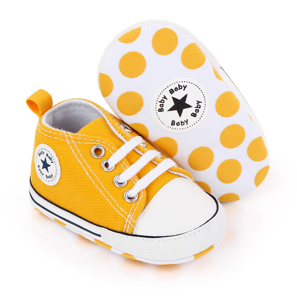 Hot selling wholesale canvas unisex baby toddler walking shoes soft sole prewalkers sneakers