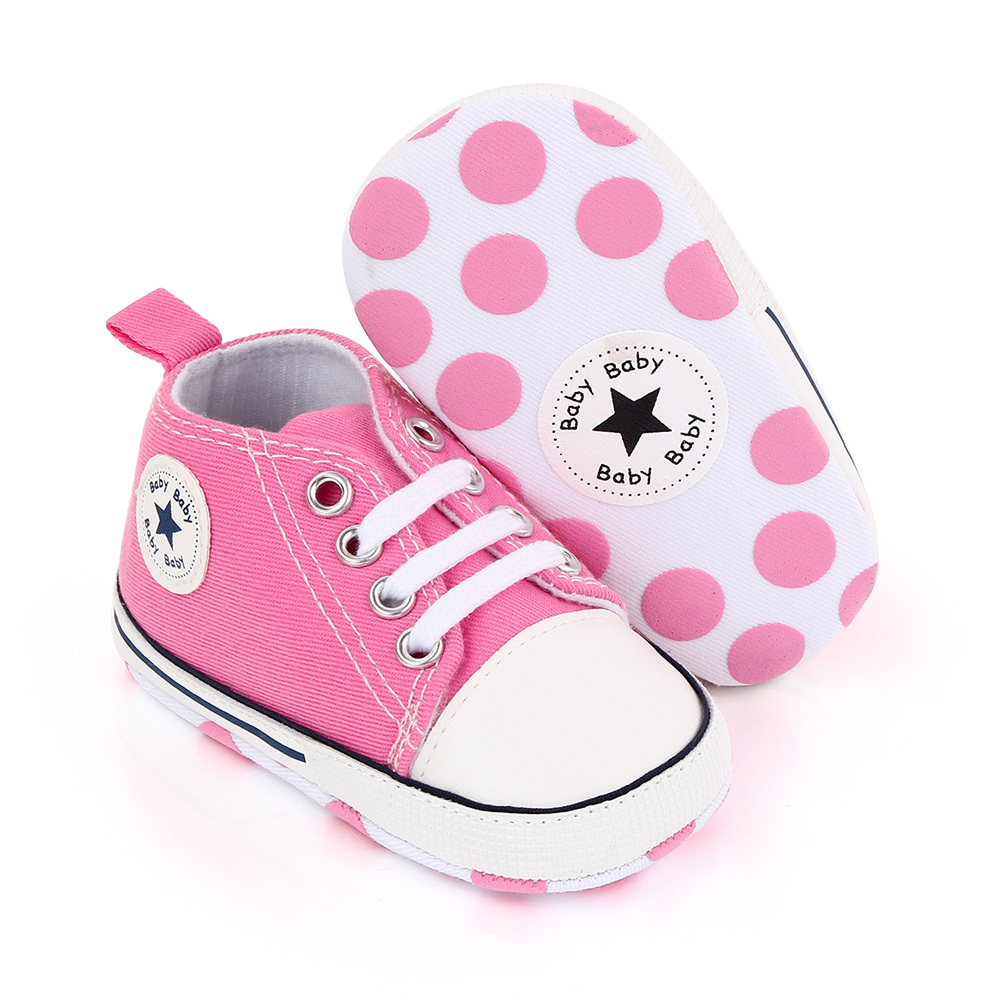 Hot selling wholesale canvas unisex baby toddler walking shoes soft sole prewalkers sneakers