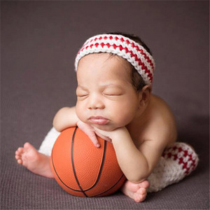 Handmade Baby Photo Prop football Clothes Knit Crochet Photography Knitted Dress baby clothes